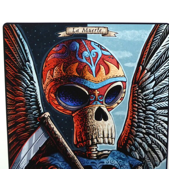 “LA MUERTE” LUCHADOR GRIM REAPER SKELETON FRAMED SIGNED ART PRINT CHET PHILLIPS - Picture 4 of 7